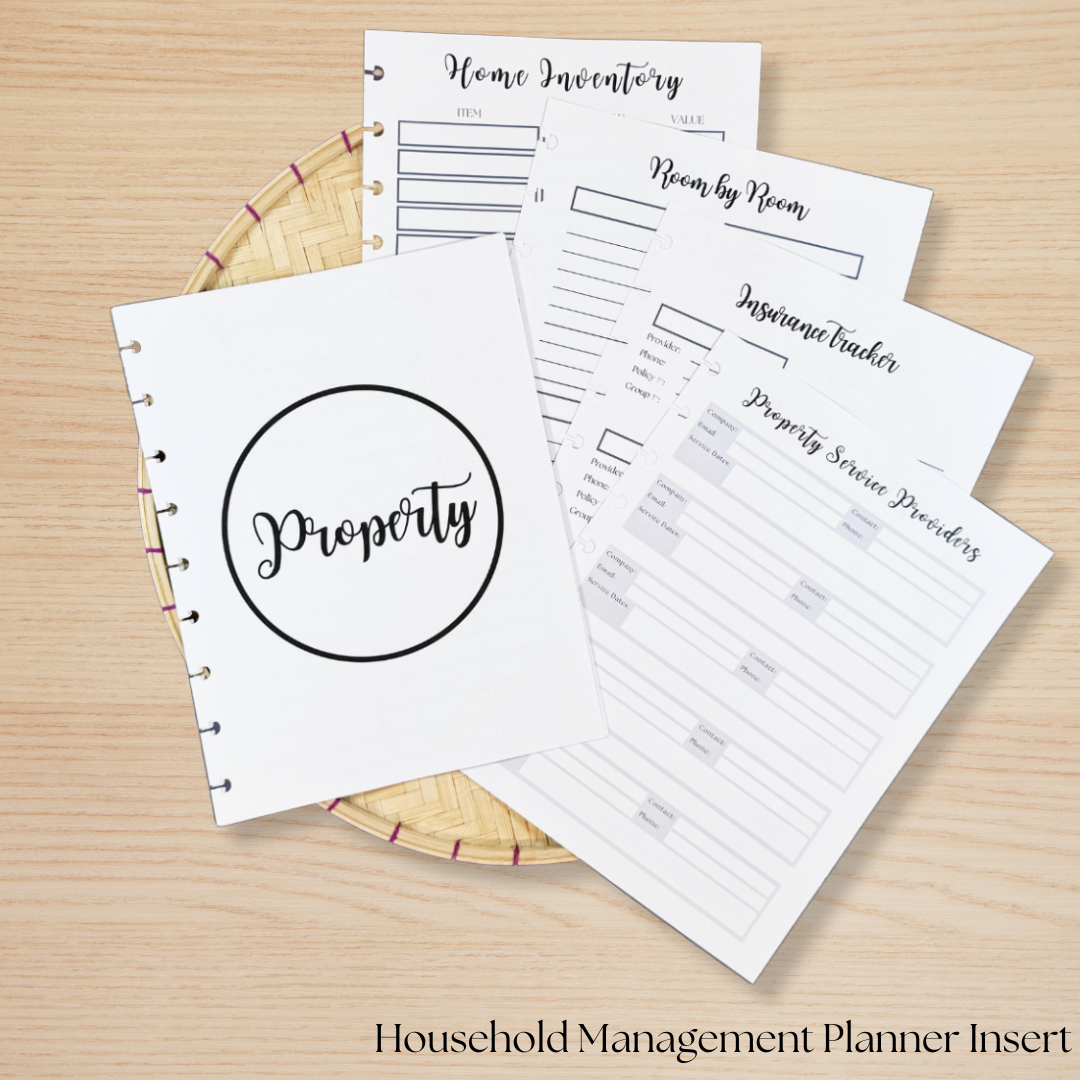 Household Management Planner Insert
