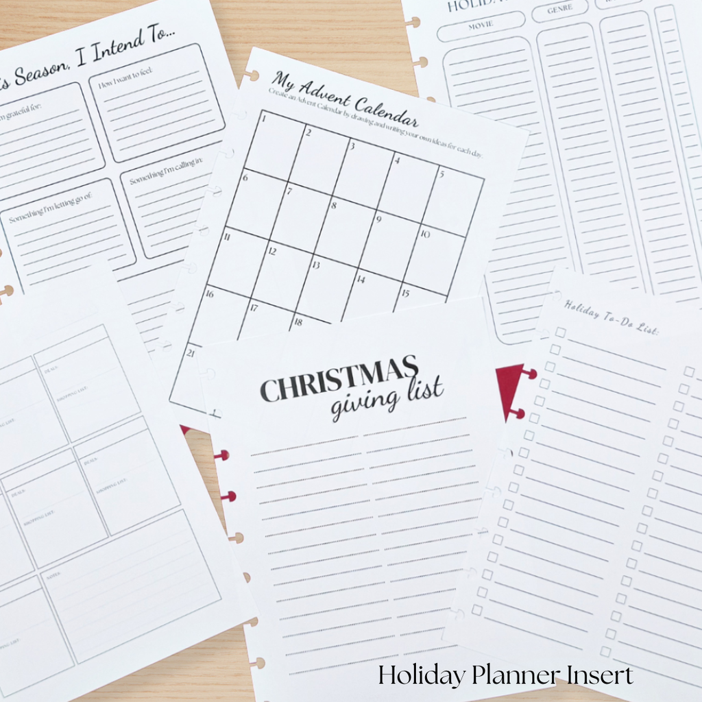 Holiday Planner Insert