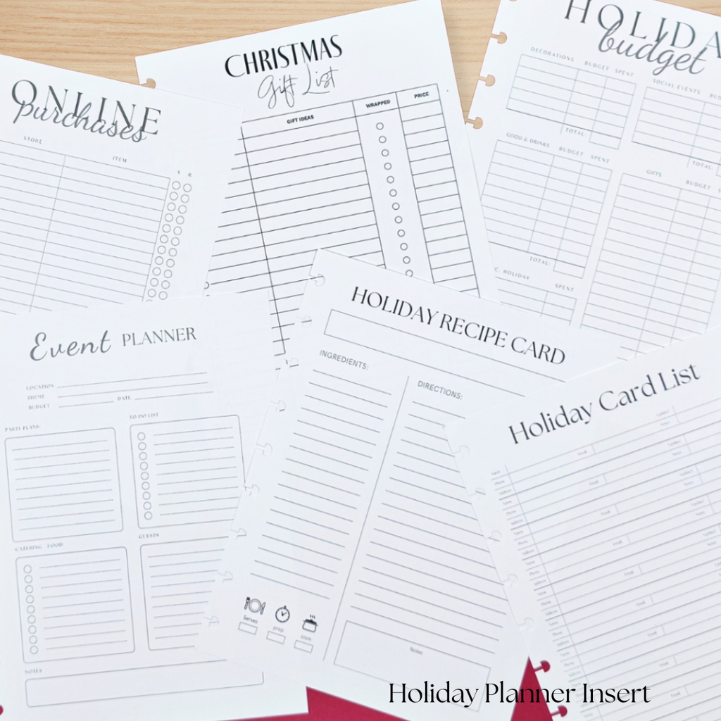 Holiday Planner Insert