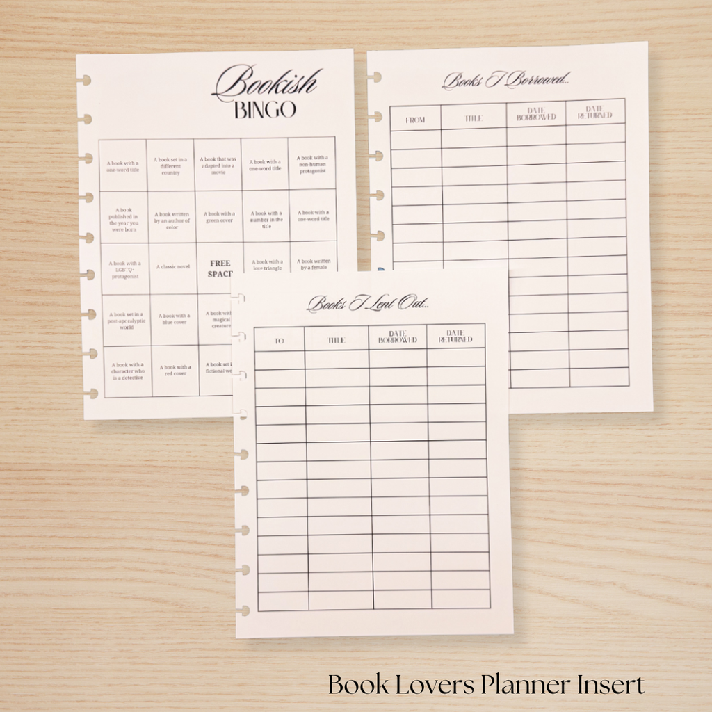 Book Lovers Planner Insert
