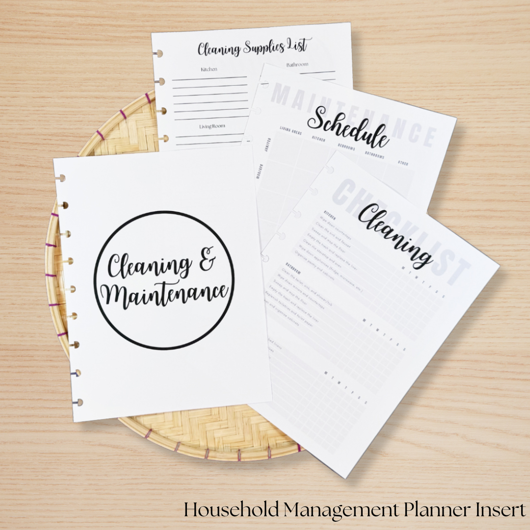 Household Management Planner Insert