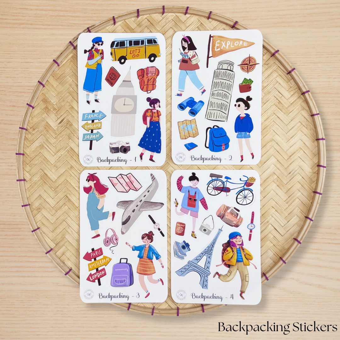Backpacking Sticker Set