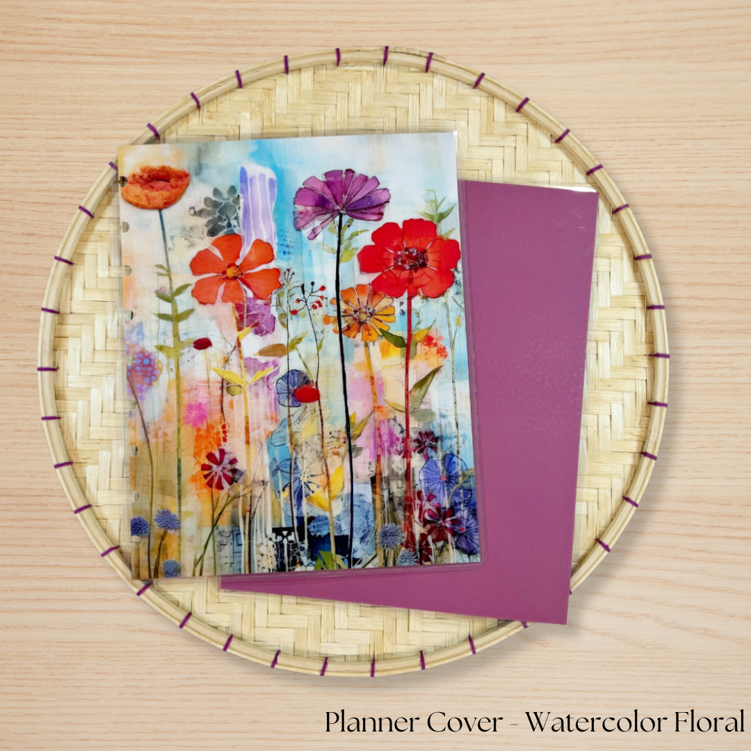 Watercolor Floral Planner Cover