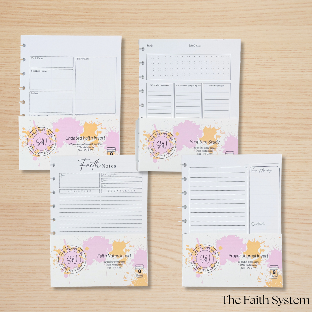 Faith Signature System Planner Inserts